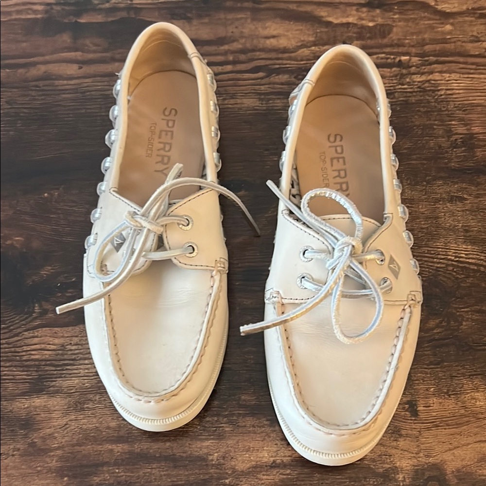 Sperry Off-White Boat Shoes